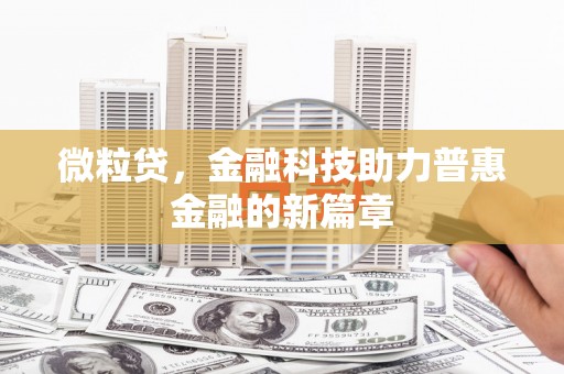 召陵微粒贷，金融科技助力普惠金融的新篇章