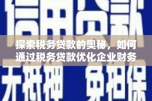 召陵探索税务贷款的奥秘，如何通过税务贷款优化企业财务