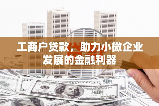 召陵工商户贷款，助力小微企业发展的金融利器