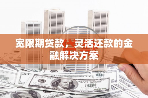召陵宽限期贷款，灵活还款的金融解决方案