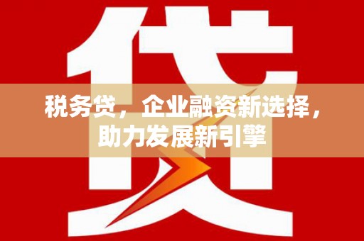 召陵税务贷，企业融资新选择，助力发展新引擎