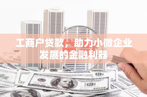 召陵工商户贷款，助力小微企业发展的金融利器