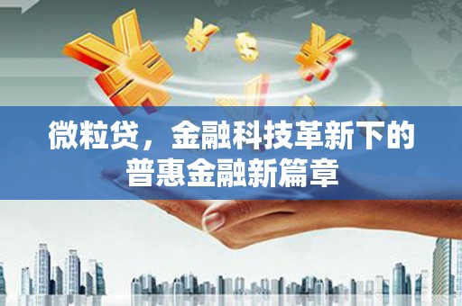 召陵微粒贷，金融科技革新下的普惠金融新篇章