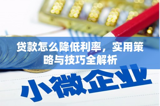 召陵贷款怎么降低利率，实用策略与技巧全解析