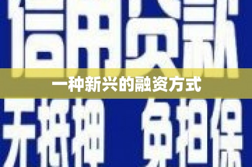 召陵一种新兴的融资方式