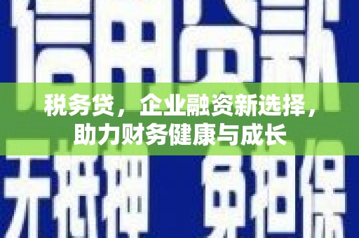 召陵税务贷，企业融资新选择，助力财务健康与成长